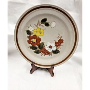 Vintage 1970 MCM Mountain Wood Collection Trellis Blossom Stoneware Dinner Plate